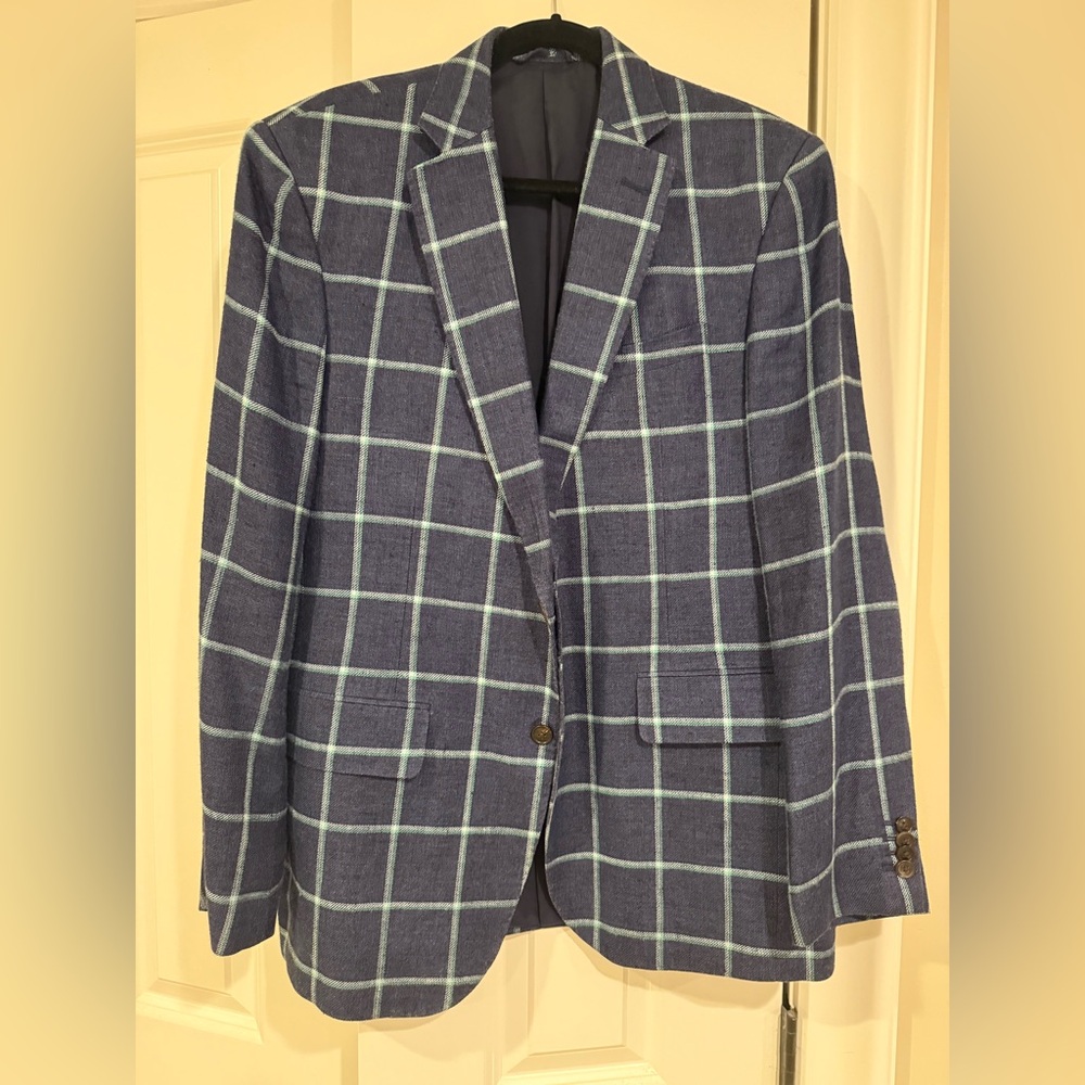 Vineyard Vines Navy Plaid Men's Blazer